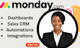 setup custom monday CRM project management integration