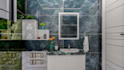 modern bathroom interior design and 3d rendering, 2d planing