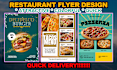 do professional restaurant, digital, food menu flyer or card design
