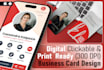 design clickable digital business card, and print ready card with qr code