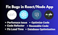 fix bugs in next js, node js and typescript web application
