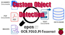 ocr, text, custom object detection by ai, raspberry pi