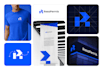 do modern minimalist business logo design with full branding kit