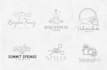 design a modern line art text, badge, sticker or logo for your brand