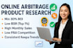 do amazon online arbitrage product research