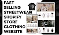design fast selling clothing website streetwear store streetwear website