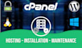 host and setup websites, scripts, wordpress, mail servers