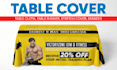design table cover, table cloth runner, stretch fitted cover and table throw
