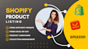 manually shopify data entry and shopify product listing
