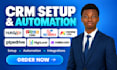 setup hubspot, zoho crm, rei reply, monday crm, pipedrive, gohighlevel, make com