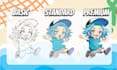 draw cute full body anime chibi characters