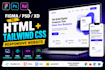 create pixel perfect HTML tailwind CSS from figma PSD xd