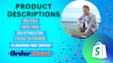 professional shopify product listing, content writing