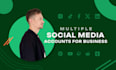 create and setup social media accounts for business, startup, product