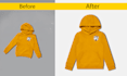 do flat lay clothing photo edit reshape ghost mannequin neck joint for ecommerce