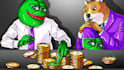 draw cartoon illustration with awesome background pepe meme coin art