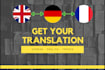 do translation services between german, english, and french