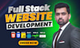do full stack website development, frontend backend web developer