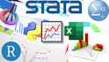 do statistical data analysis with excel, r, stata, spss