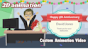 make a 2d cartoon animation video