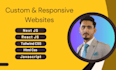 create custom and responsive website using html css javascript