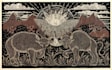 draw illustrations using linocut technique