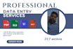 do data entry ,web research, excel word data entry, as per your requirement