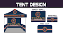do tent design, table cover,feature flag,back and sides wall