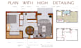 draft 2d plans for modern house, villa, apartment