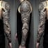 create sleeve tattoo design in geometric style