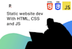 develop a static website in HTML, CSS and js
