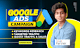 setup and manage google ads adwords PPC campaigns for sales