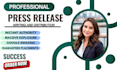 draft press release writing, submit press release, PR distribution, newsletters