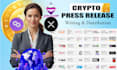 do crypto currency, meme coin, block chain network press release distribution