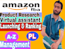 be your amazon fba private label virtual assistant, product research, ppc