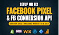 fix or setup facebook pixel, conversion API by GTM and ga4