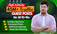 do SEO guest post backlinks and publish article, premium guest posts service