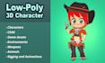 model 3d low poly game ready characters and assets