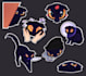 create cute digital cartoon sticker set