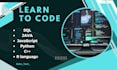 teach you sql, javascript, python, java and r