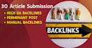 provide article submission to 30 unique sites
