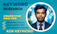 do advanced kgr keyword research and competitor analysis for first rank