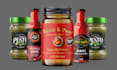 design label for sauce, spice, ketchup, seasoning, seamoss, jar and mockup