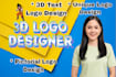 create 3d text logo design, unique designer