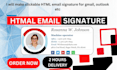 create clickable HTML email signature for email, gmail for 3h