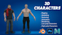 3d characters realistic and stylized