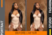 do portraits retouching, and high end beauty editing in photoshop