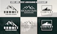 do contemporary line art text or badge logo design