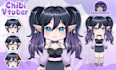 draw custom live2d chibi vtuber model in anime style for streaming ready to rig