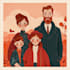 draw a vector art family portrait